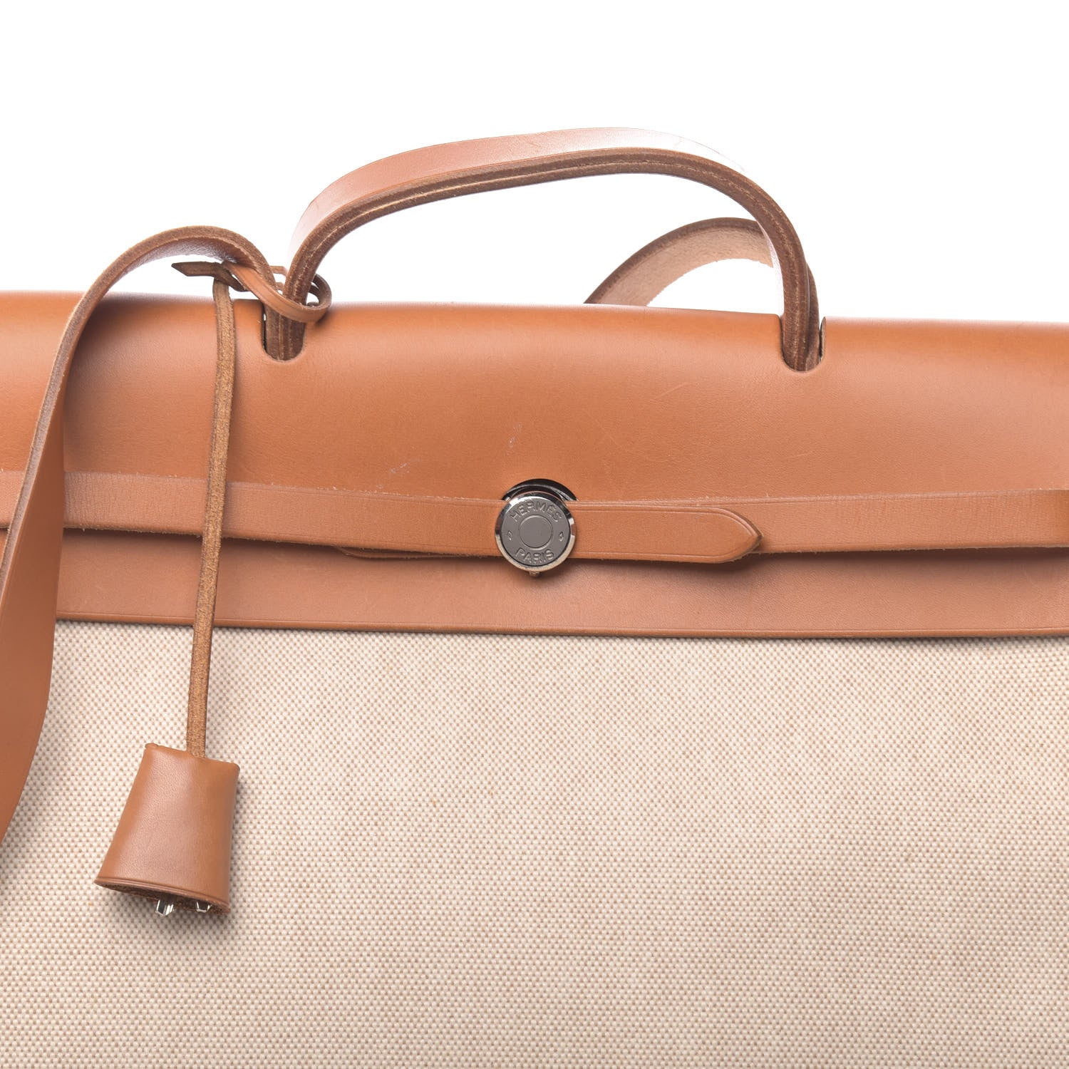 Hermes Toile Vache Calfskin Herbag 40 GM Natural 12 of 15