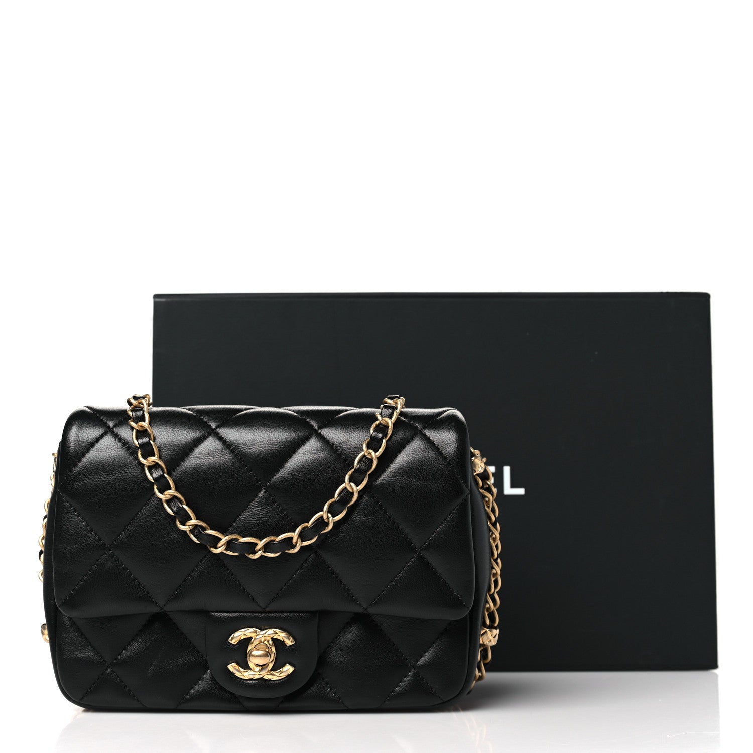 Chanel Lambskin Quilted CC Small Dynasty Flap Black 1549531