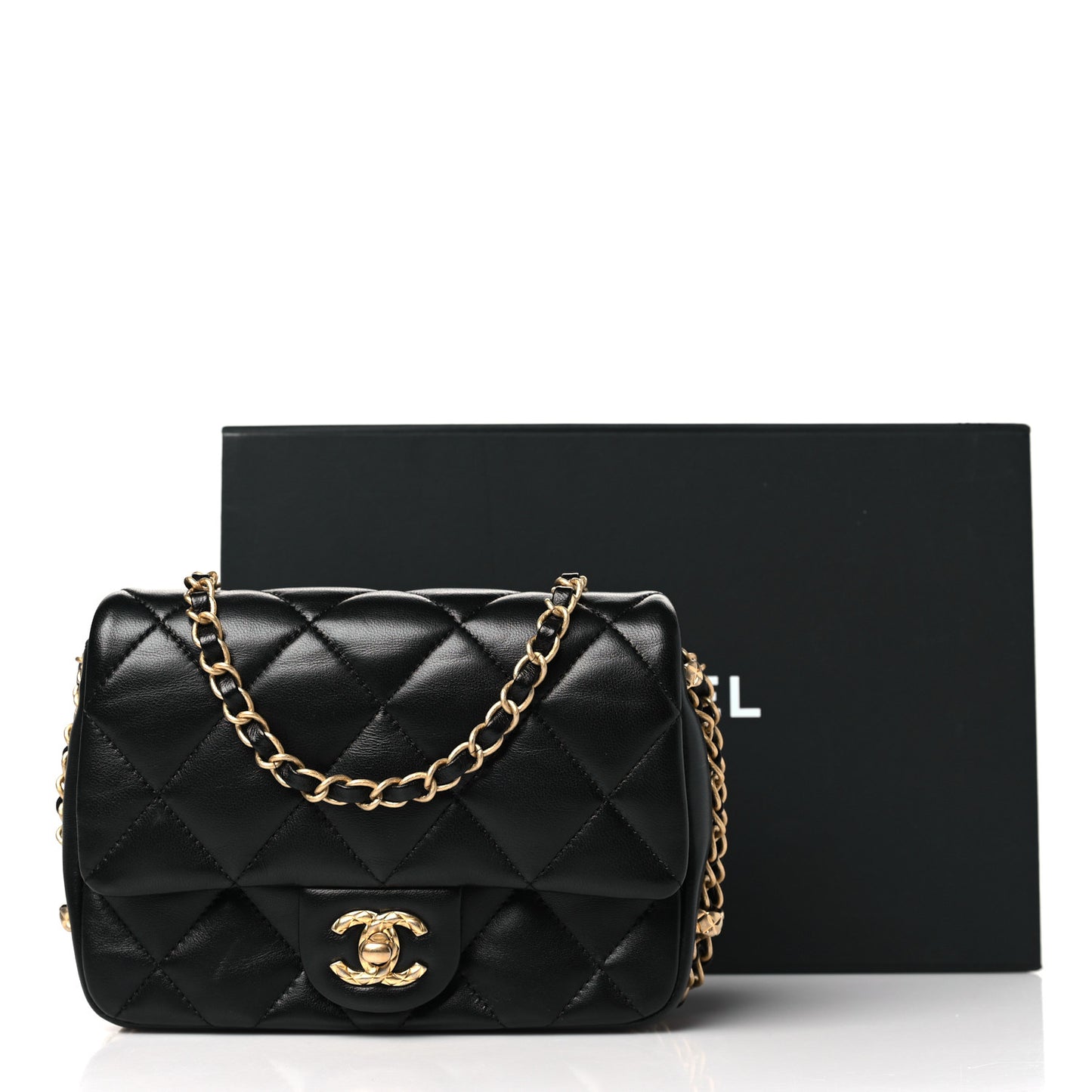 Lambskin Quilted CC Small Dynasty Flap Black