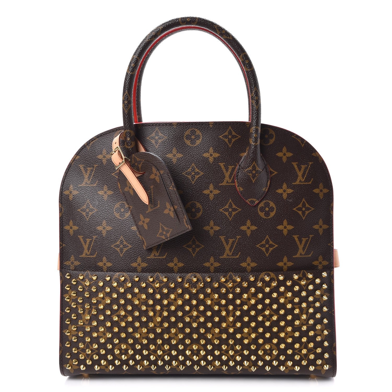 Louis Vuitton Monogram Calf Hair Spikes Iconoclasts Christian Louboutin Tote Red 1 of 1