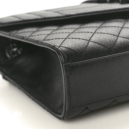 Saint Laurent Grain De Poudre Textured Mixed Matelasse Triquilt Medium Monogram Monochrome Satchel Black 8 of 9