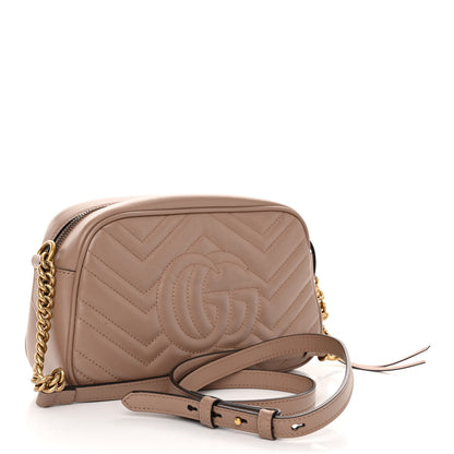 Gucci Calfskin Matelasse Small GG Marmont Chain Shoulder Bag Porcelain Rose 3 of 11