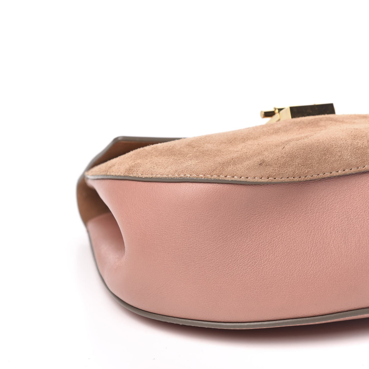 Suede Smooth Calfskin Drew Shoulder Bag Misty Rose