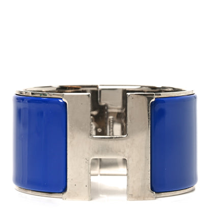 Hermes Enamel Extra Wide Clic Clac H Bracelet GM Bleu Electrique 1 of 4