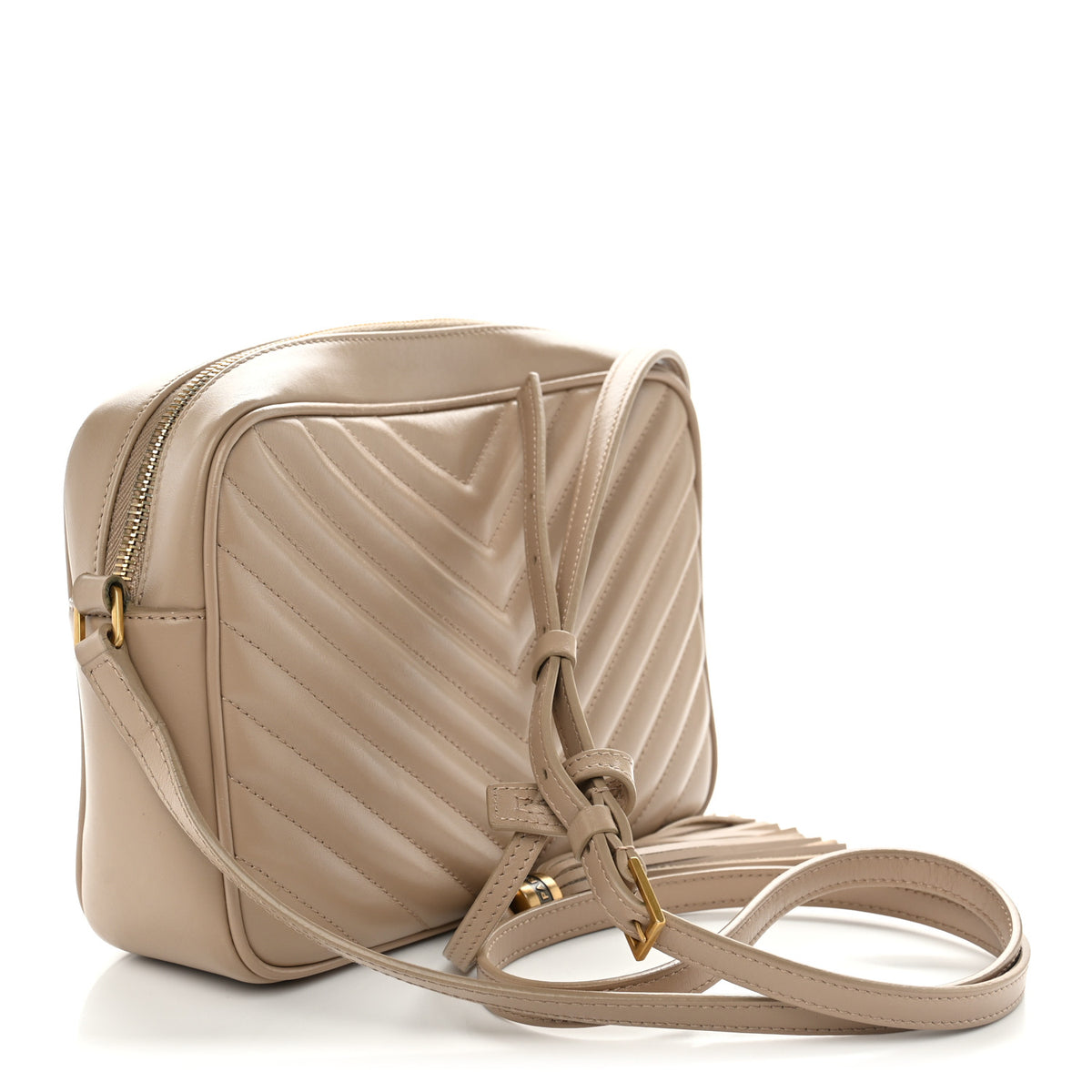Saint Laurent Calfskin Matelasse Monogram Lou Camera Bag Dark Beige 3 of 12