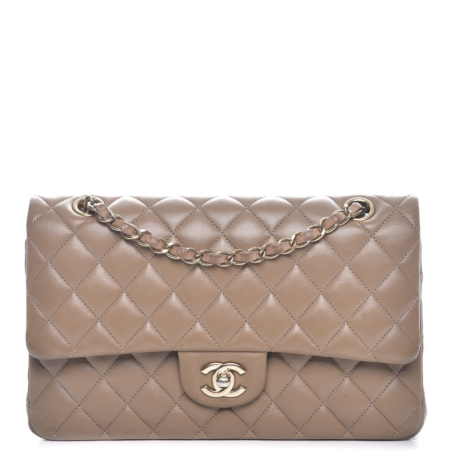 Chanel Lambskin Quilted Medium Double Flap Beige 1 of 14