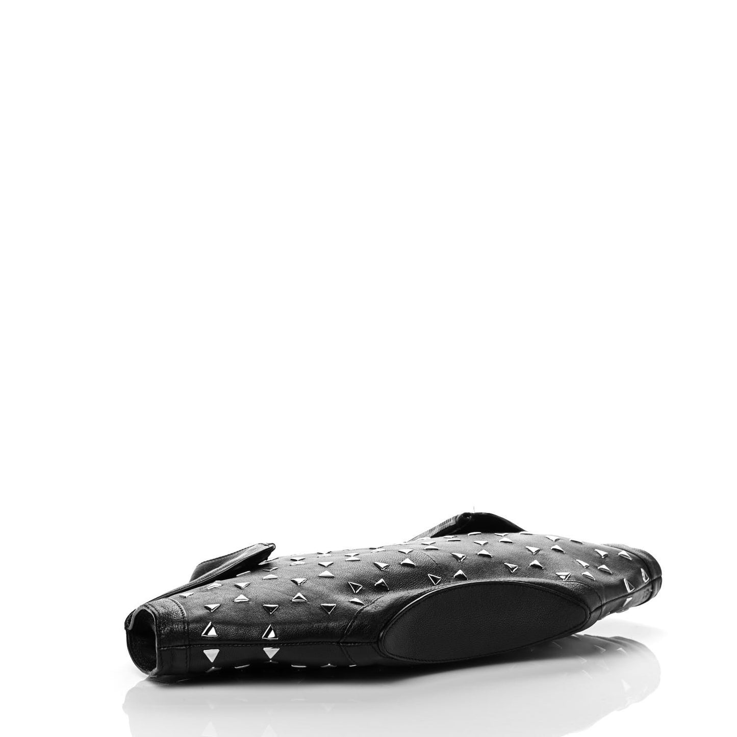 Calfskin Studded De Manta Clutch Black