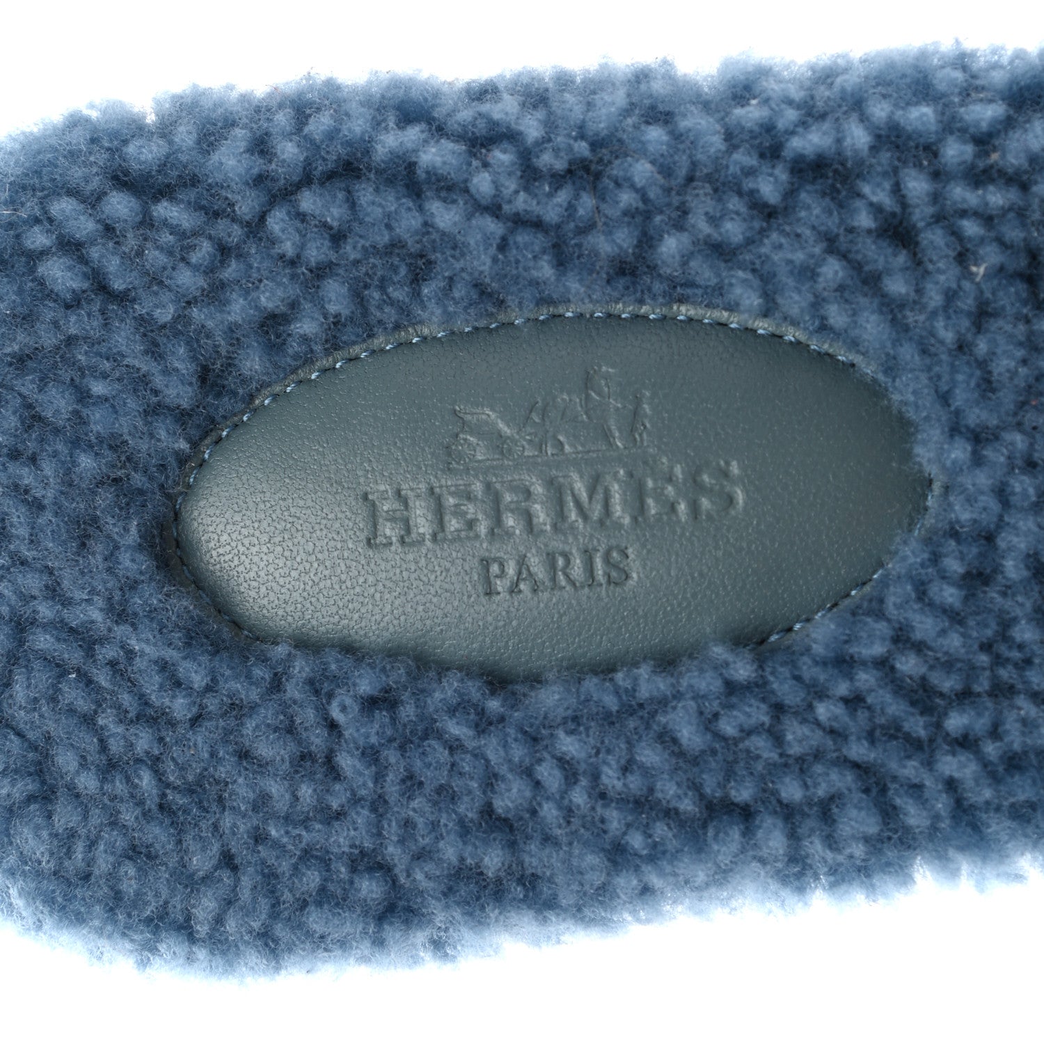 Hermes Woolskin Oran Sandals 38 Bleu 7 of 8
