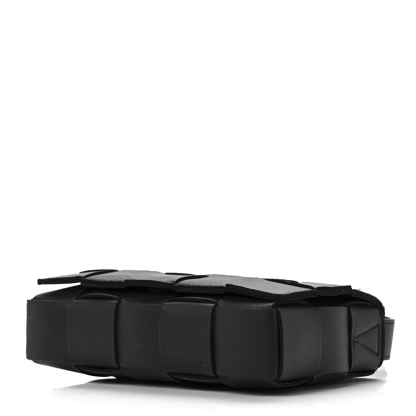 Lambskin Maxi Intreccio Small Cassette Crossbody Bag Black