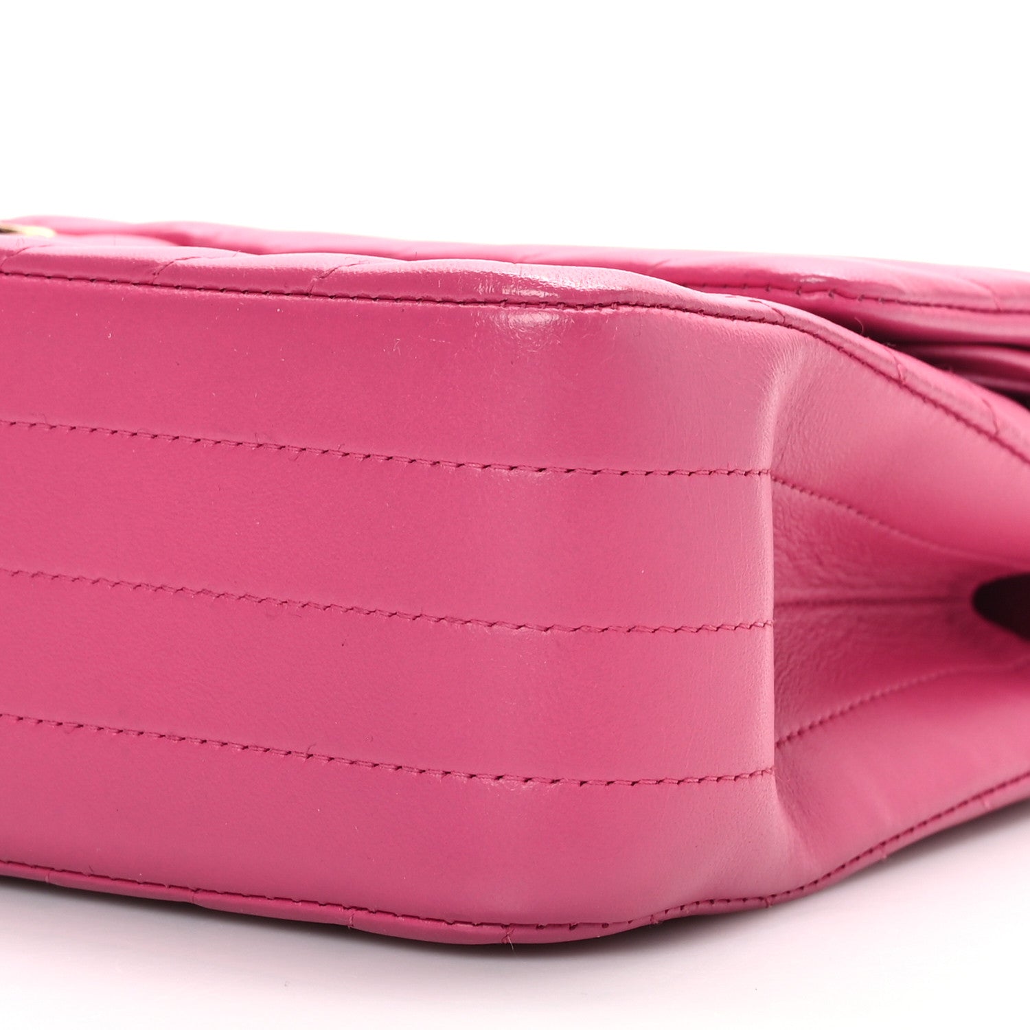 Chanel Lambskin Chevron Quilted Medium Double Flap Pink 9 of 9