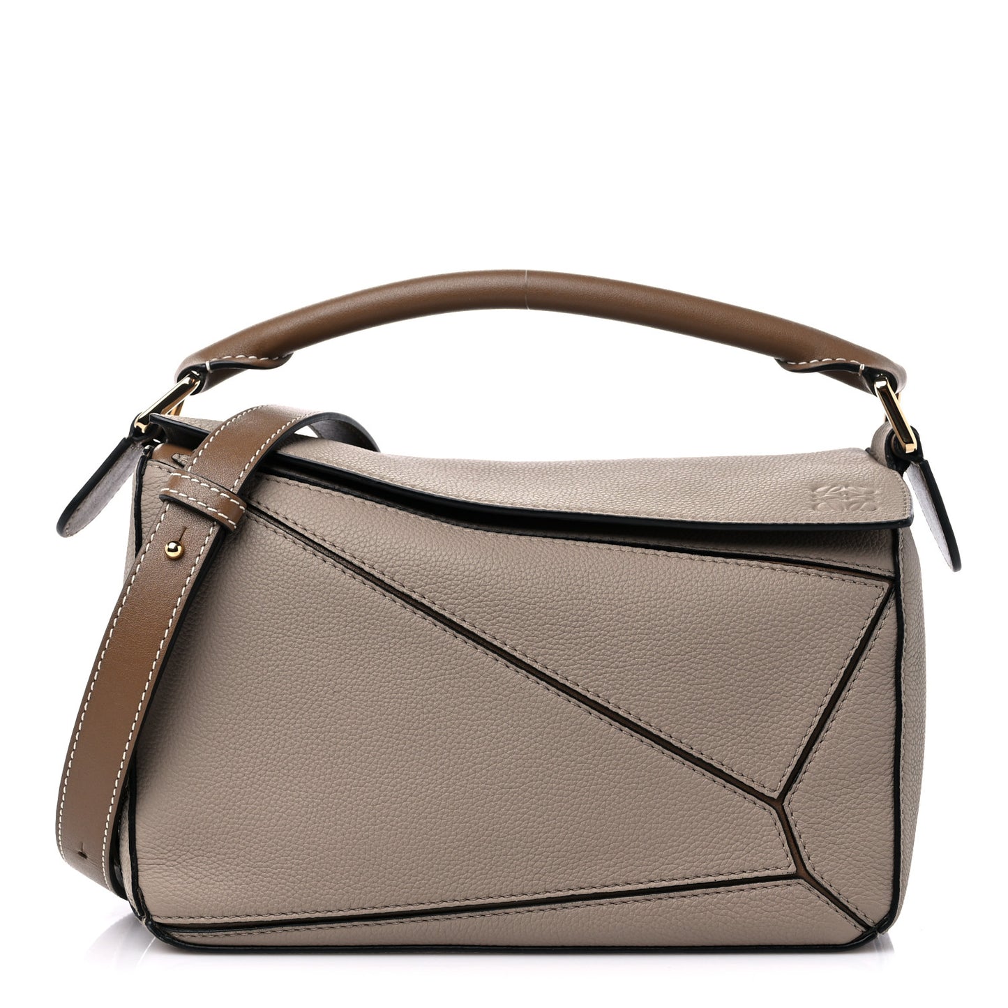 Grained Calfskin Small Puzzle Bag Sand Mink