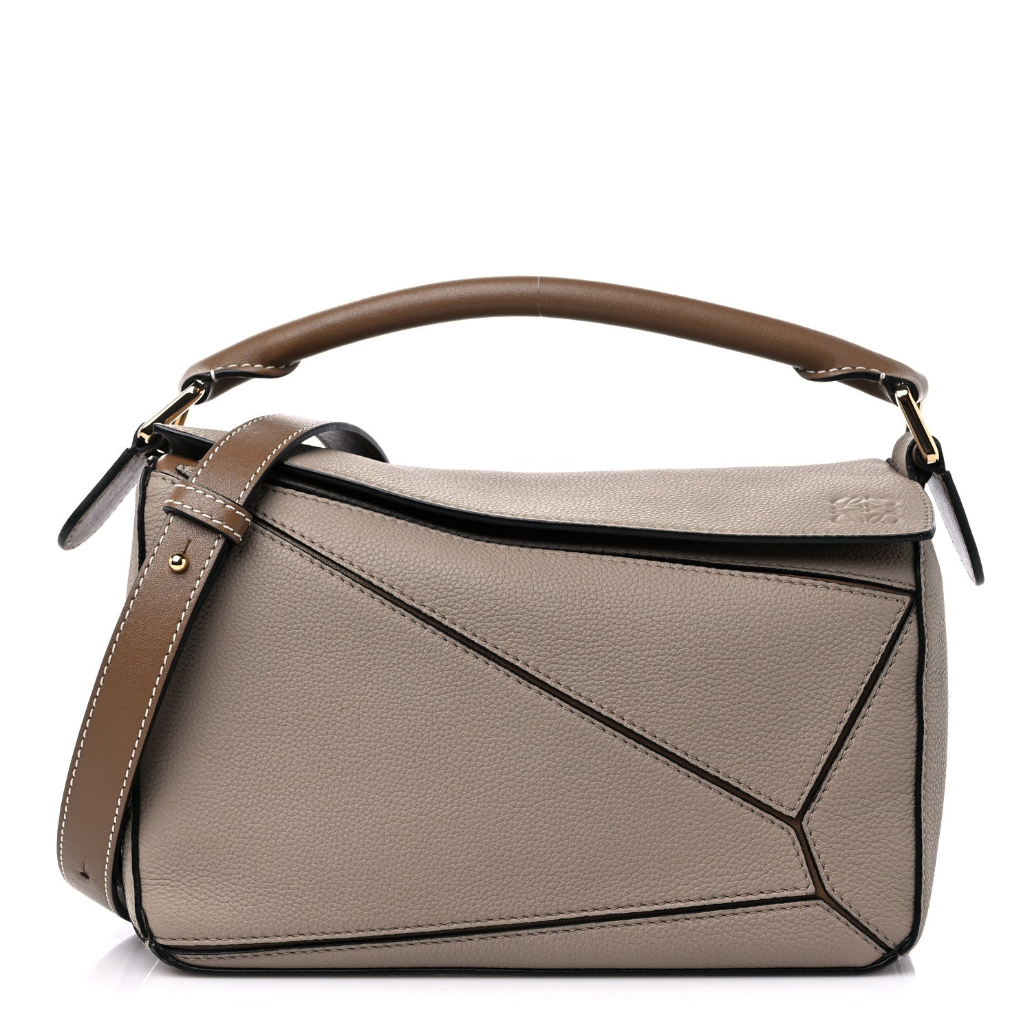 Loewe Grained Calfskin Small Puzzle Bag Sand Mink 1 of 8