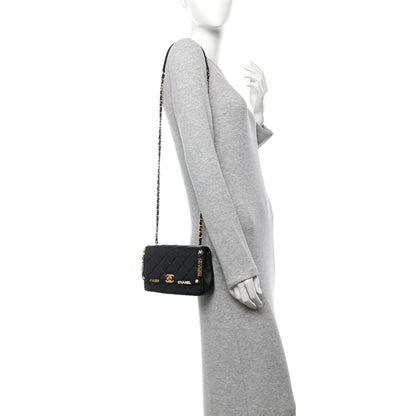 Chanel Lambskin Enamel Strass Quilted Mini Paris Monaco Flap Black 2 of 10