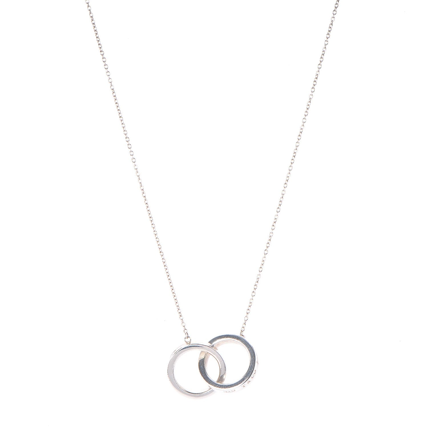 Tiffany Sterling Silver 1837 Interlocking Circles Pendant Necklace 1 of 9