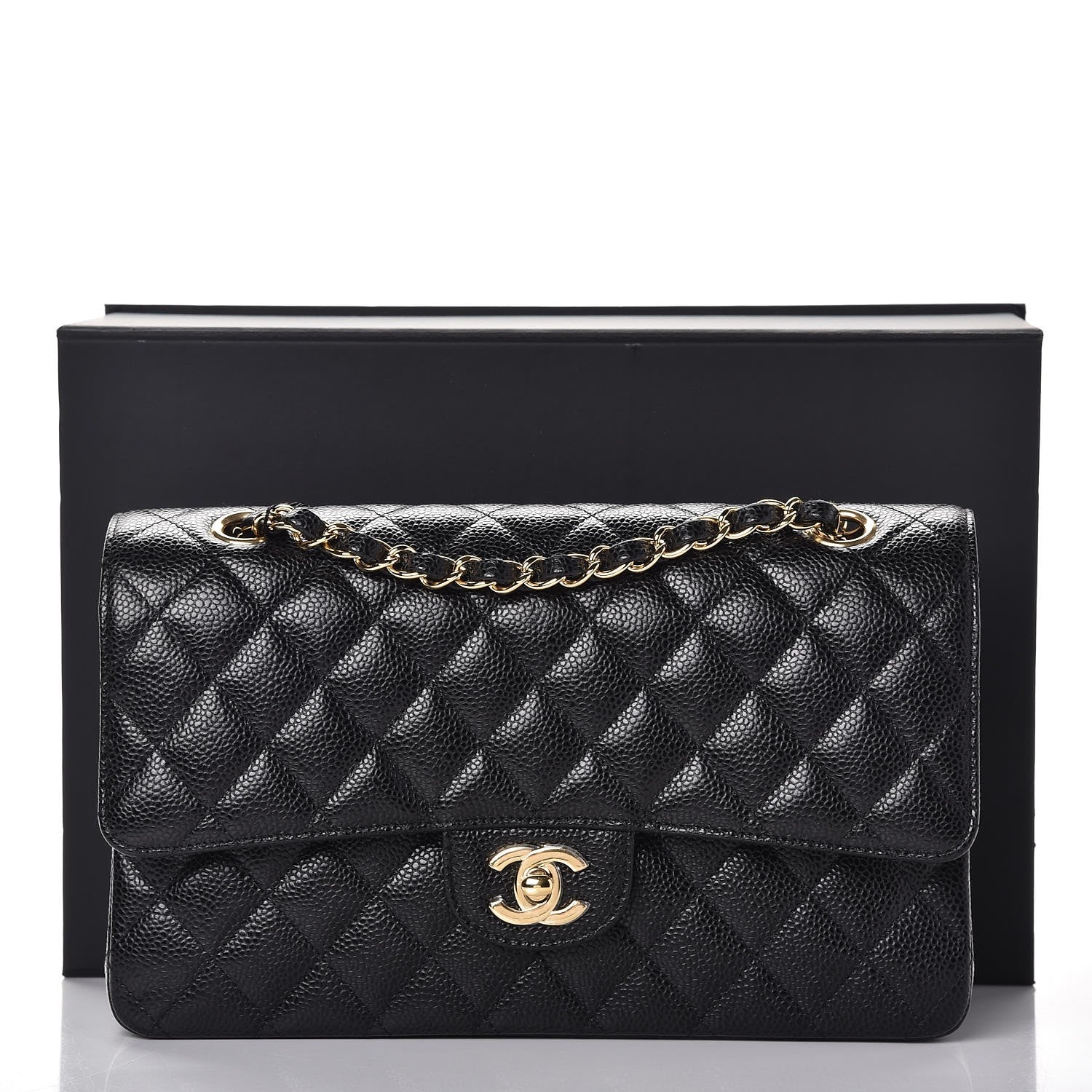 Chanel Caviar Quilted Medium Double Flap Black 8 of 8
