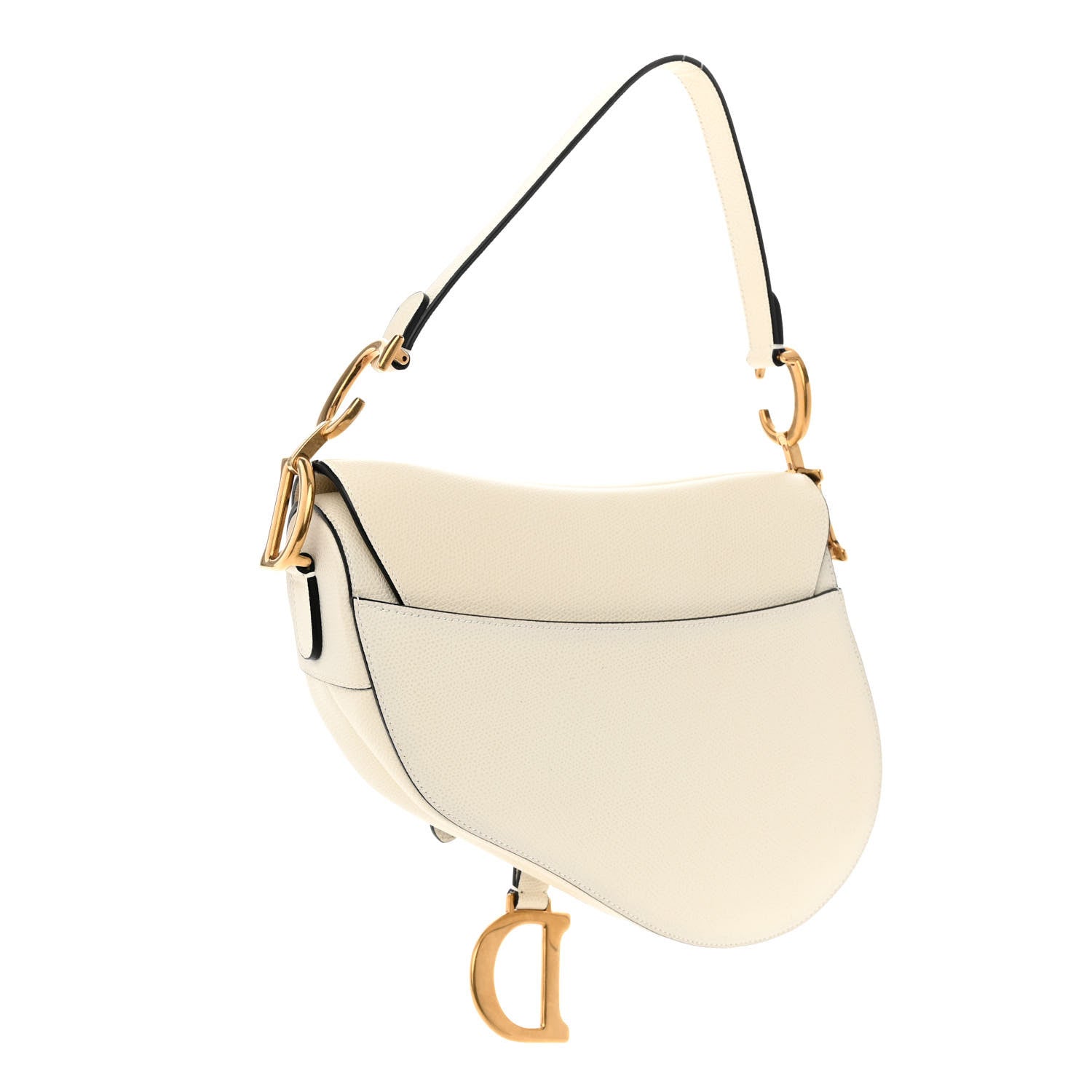 Christian Dior Grained Calfskin Saddle Bag White 3 of 9