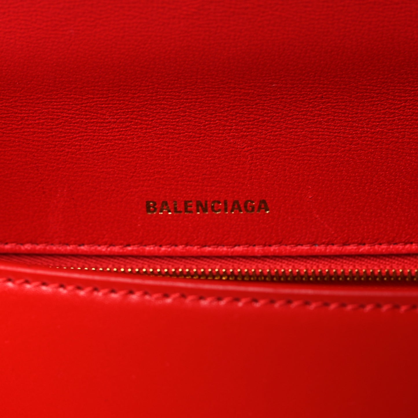 Shiny Box Calfskin Medium Hourglass Top Handle Bag Bright Red
