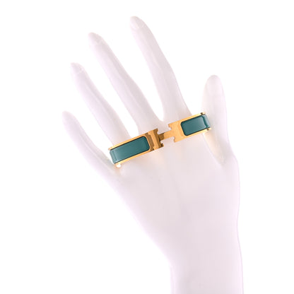 Hermes Enamel Narrow Clic Clac H Bracelet PM Malachite 2 of 4