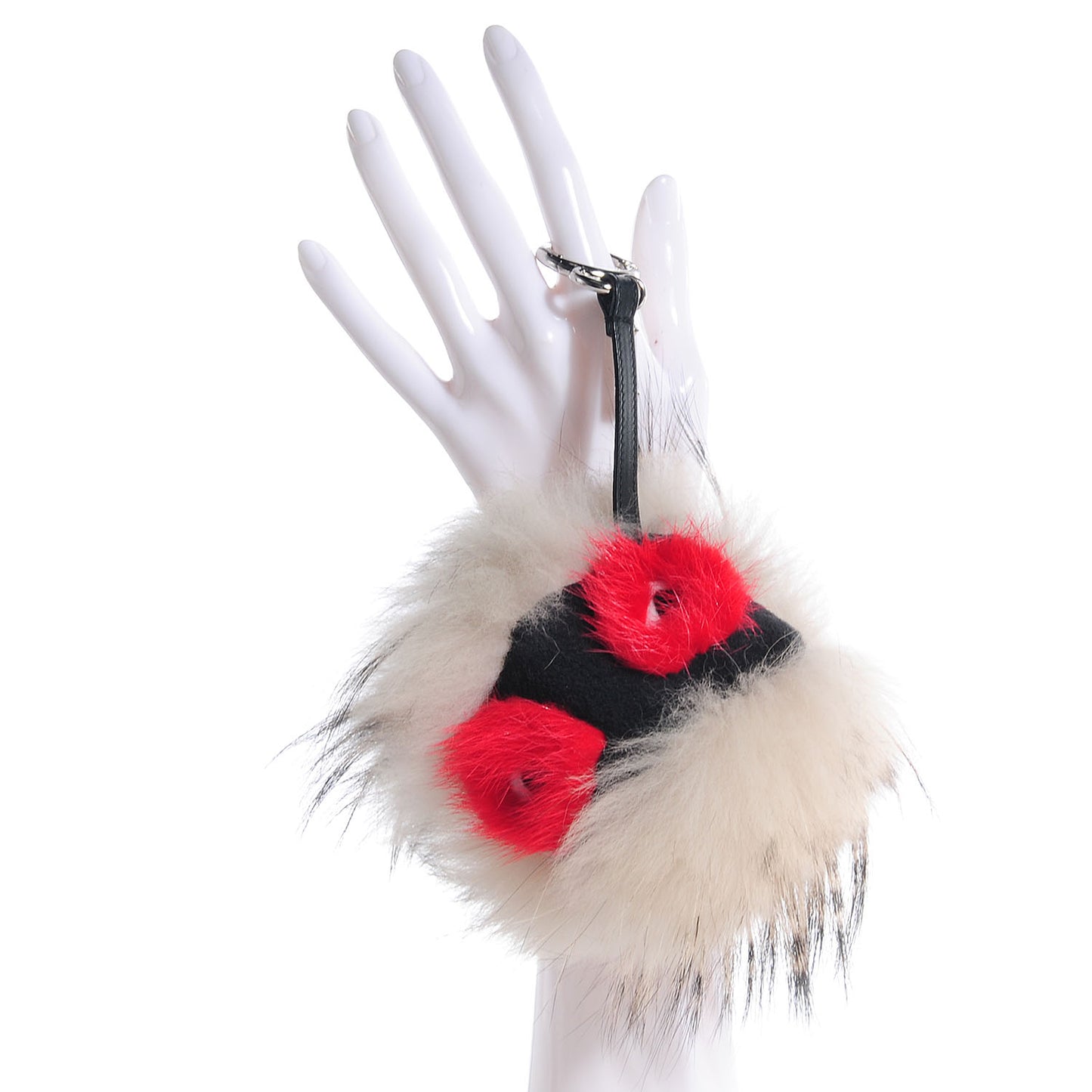 Mink Fox Rabbit Fur Vitello Flamingo Kurioso Monster Bag Bug Charm Beige Multicolor Black