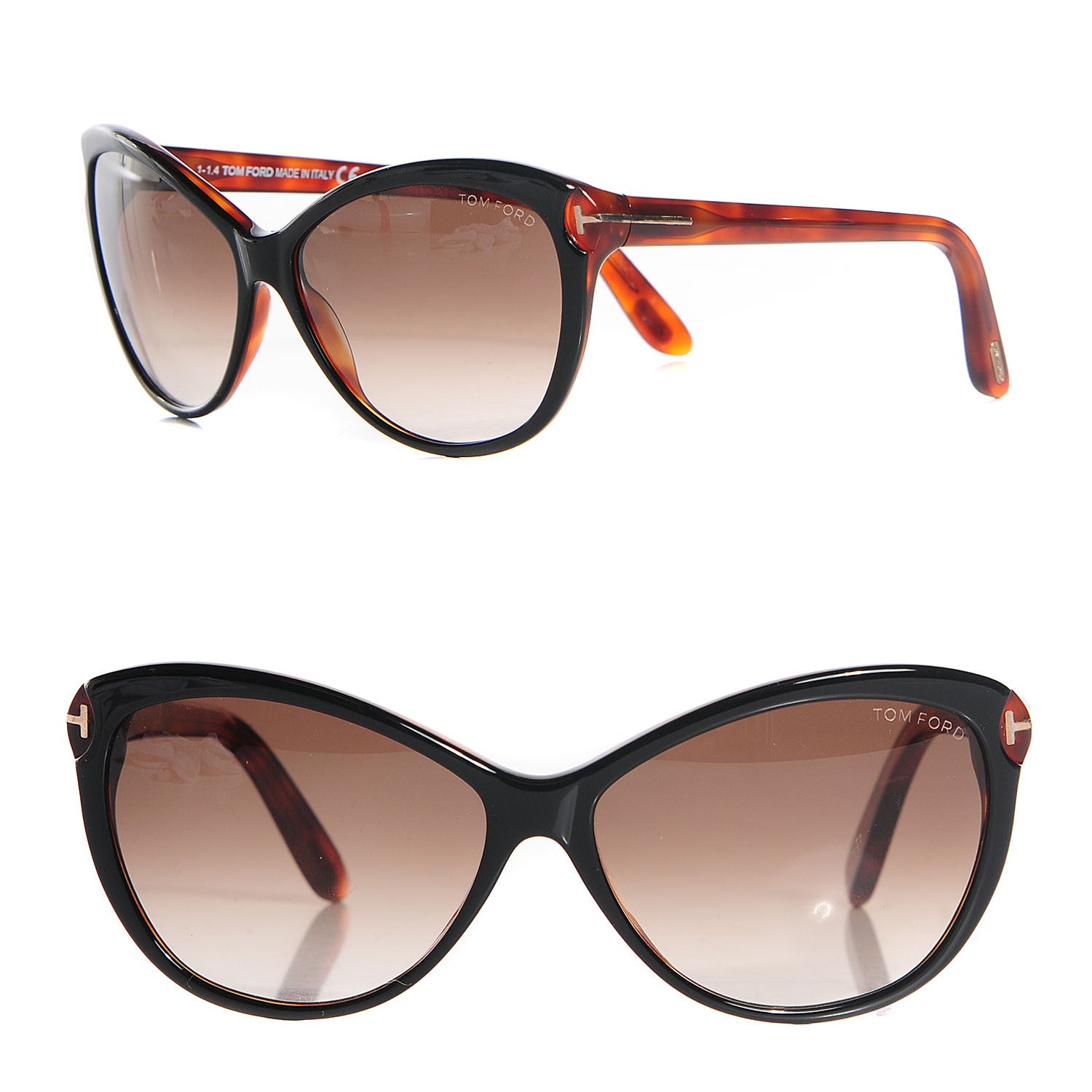 Tom Ford Telma Sunglasses TF325 Shiny Black Havana 1 of 7