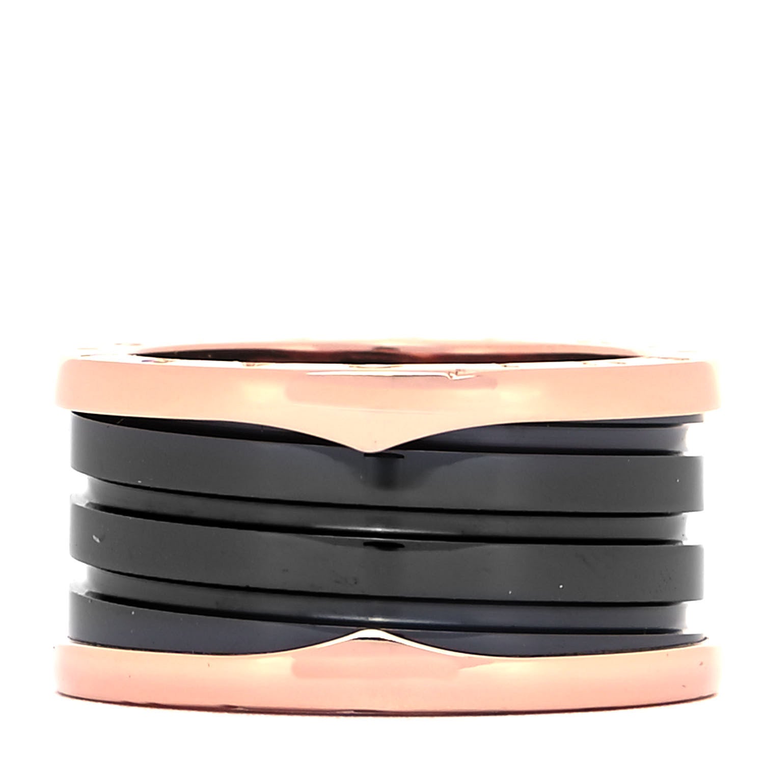 Bulgari 18K Rose Gold Black Ceramic B.Zero1 Four-Band Ring 58 8.25 3 of 5