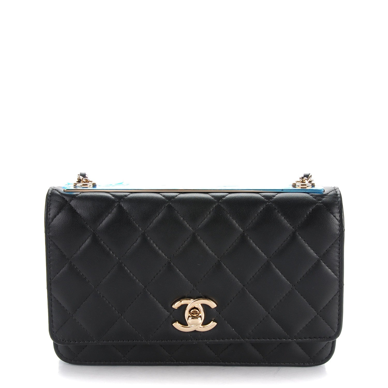Chanel Lambskin Quilted Trendy CC Wallet On Chain WOC Black 1 of 15