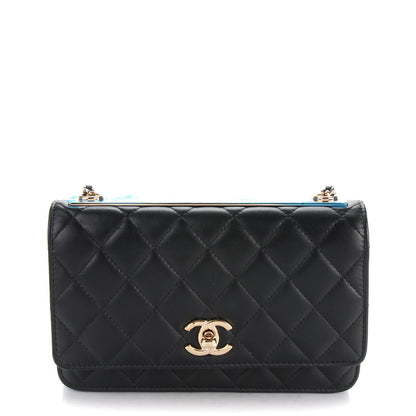 Chanel Lambskin Quilted Trendy CC Wallet On Chain WOC Black 1 of 15