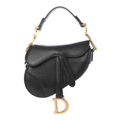 Christian Dior Goatskin Micro Saddle Bag Black 2 of 8
