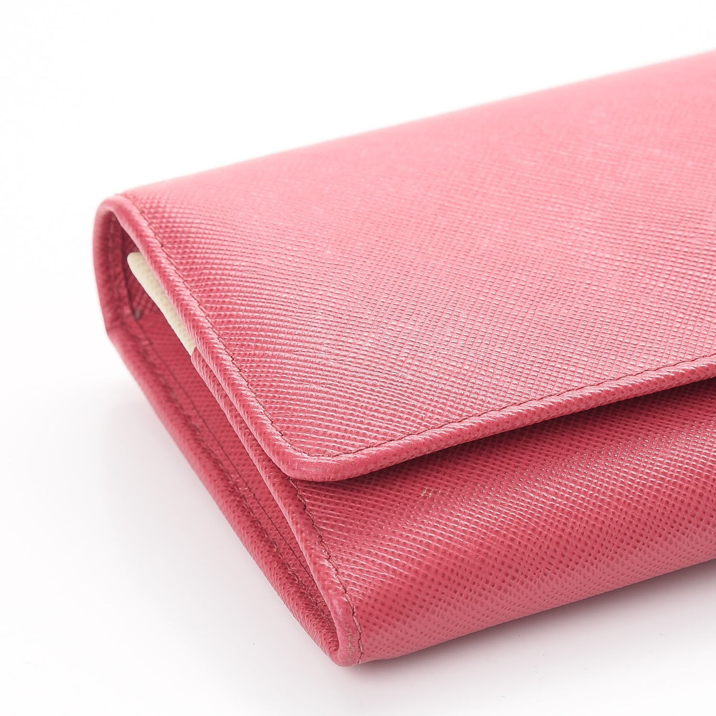 Saffiano Metal Continental Flap Wallet Peonia Fuoco