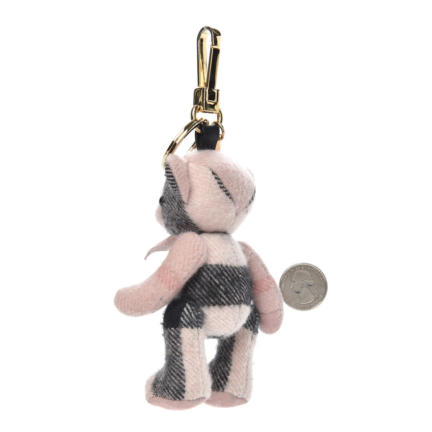 Cashmere House Check Thomas Bear Bag Charm Ash Rose