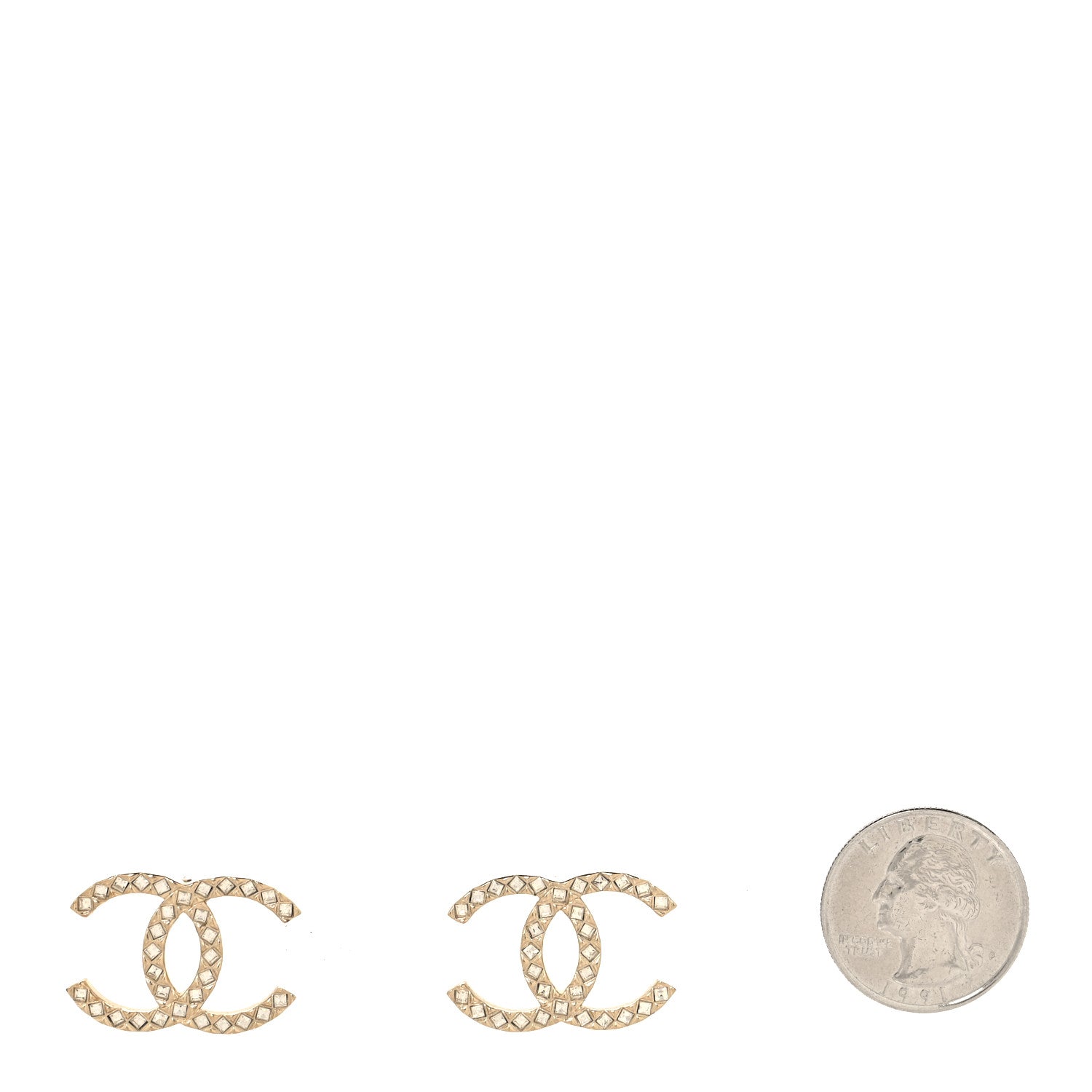 Chanel Baguette Crystal High Society CC Earrings Gold 2 of 4