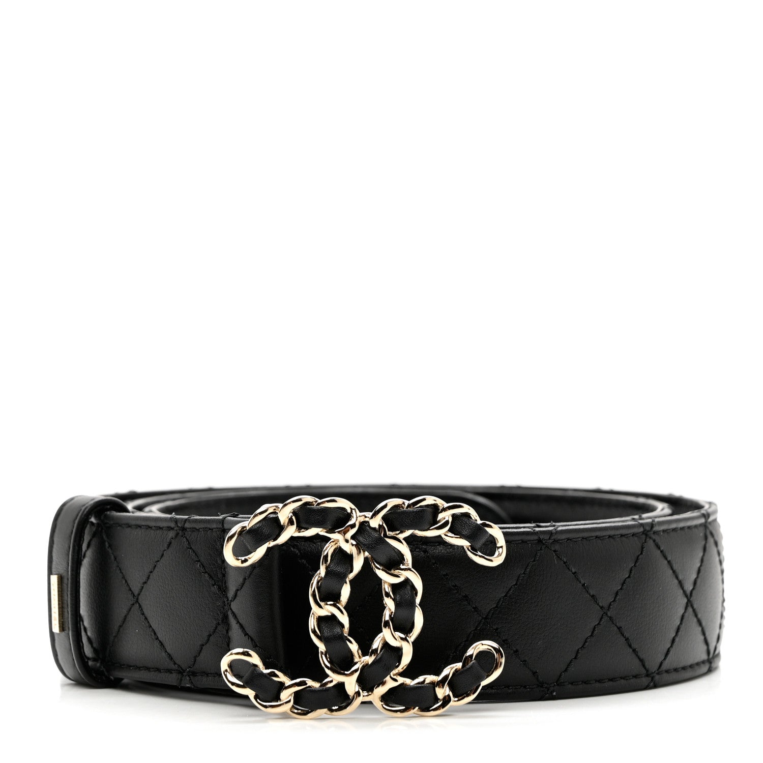 Chanel Calfskin Quilted CC Chain Belt 85 34 Black 1 of 7