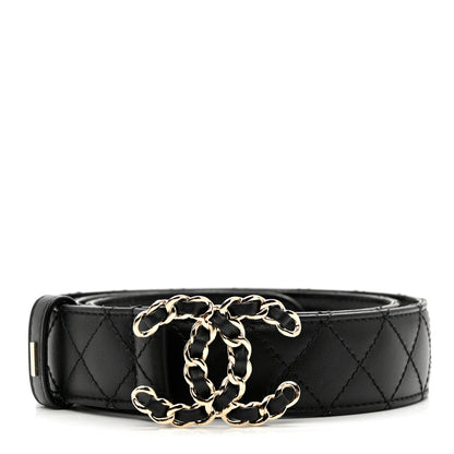 Chanel Calfskin Quilted CC Chain Belt 85 34 Black 1 of 7