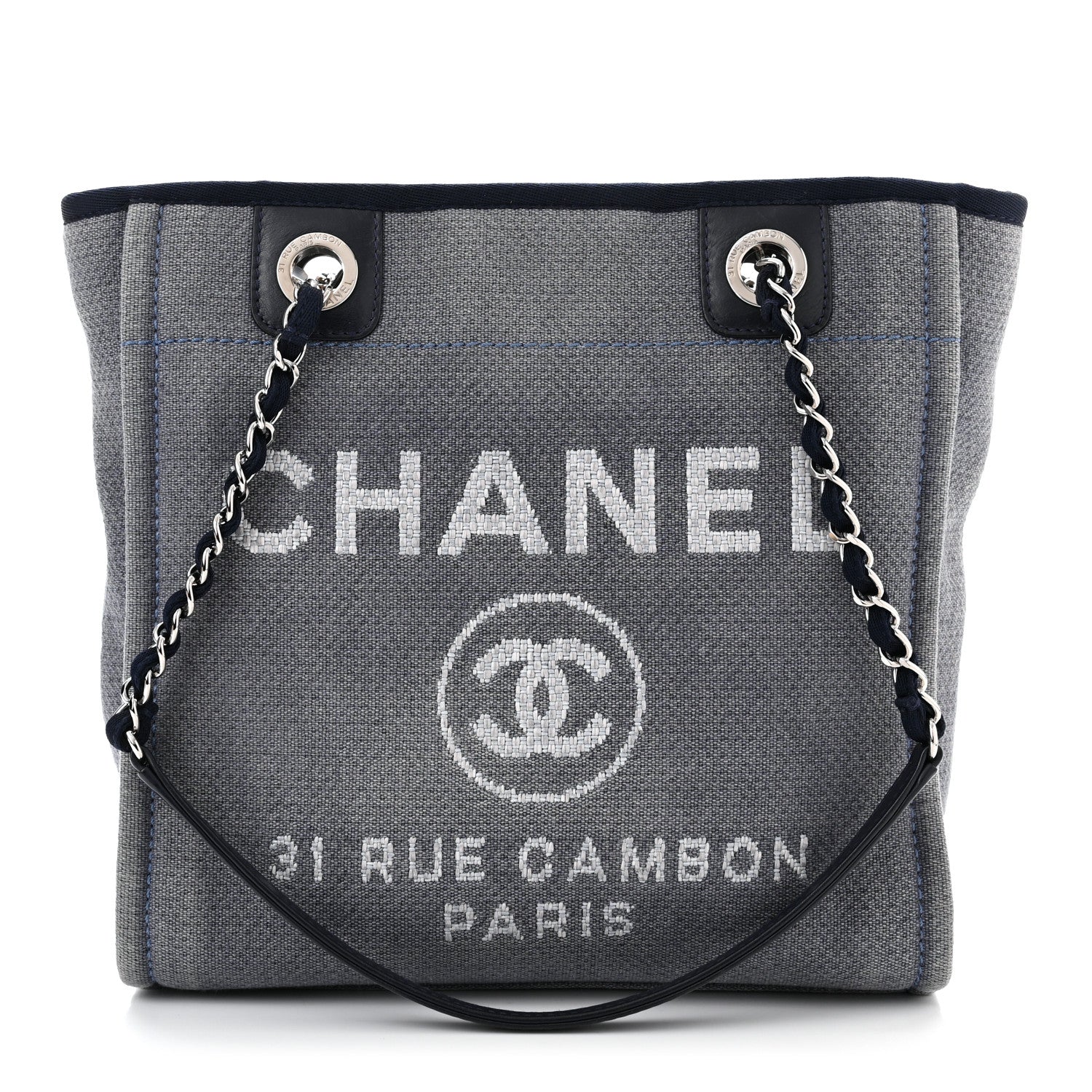 Chanel Canvas Mini Deauville Tote Denim Blue 1 of 10