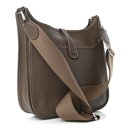 Hermes Taurillon Clemence Evelyne III PM Etoupe 2 of 7