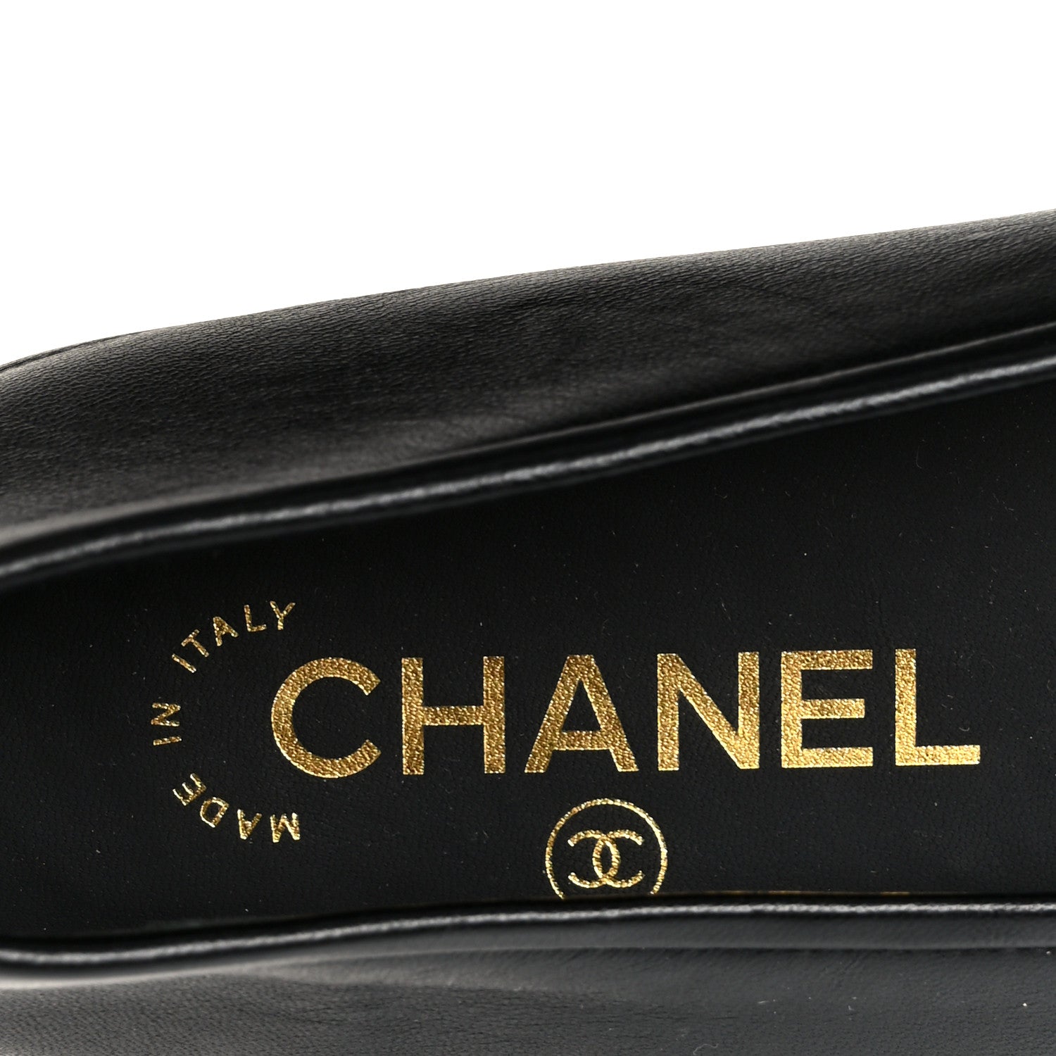 Chanel Lambskin Patent Cap Toe Pearl CC Ballerina Flats 40 Black 7 of 9