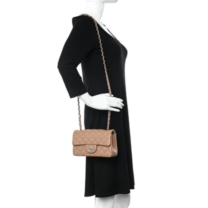 Chanel Lambskin Quilted Mini Rectangular Flap Dark Beige 2 of 11