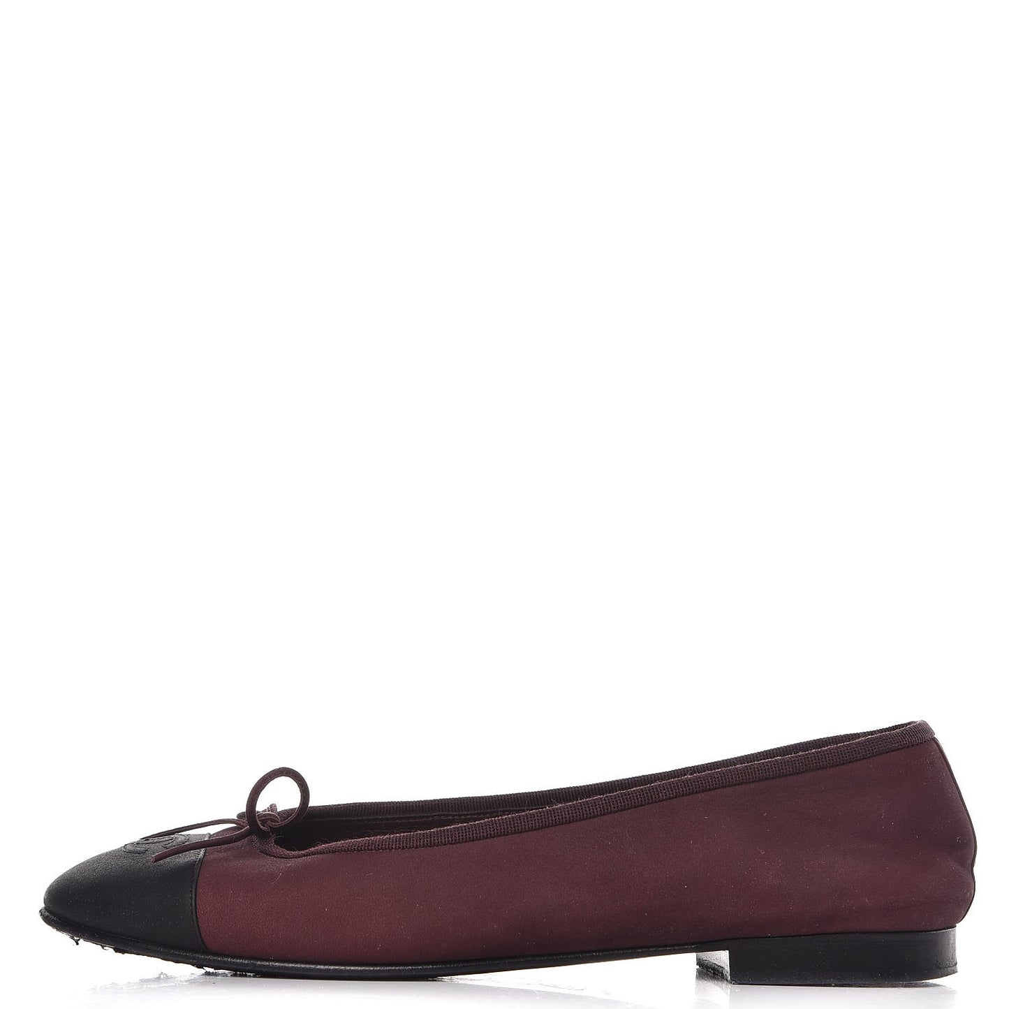 Nubuck Cap Toe CC Ballerina Flats 41 Burgundy Black