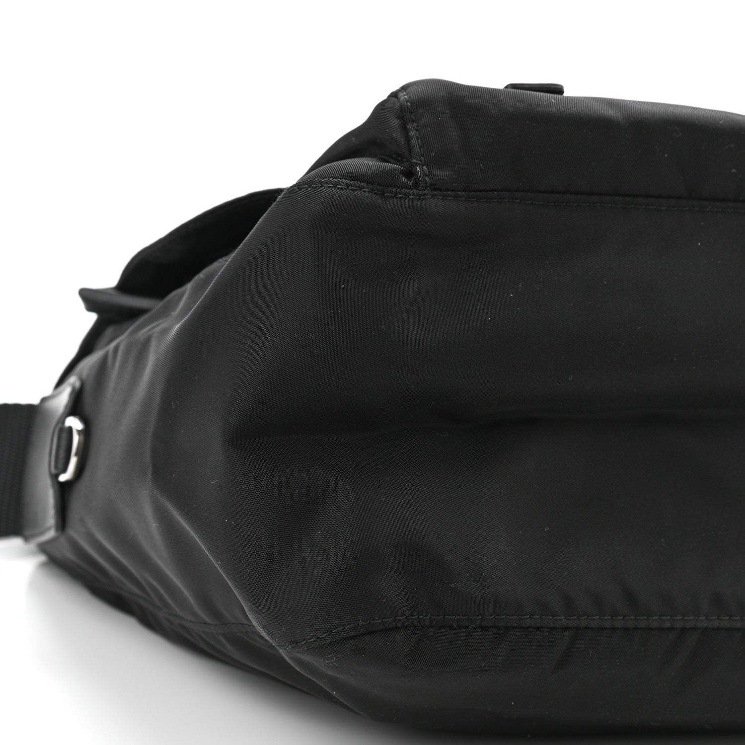 Prada Tessuto Nylon Saffiano Vela Messenger Bag Black 9 of 10