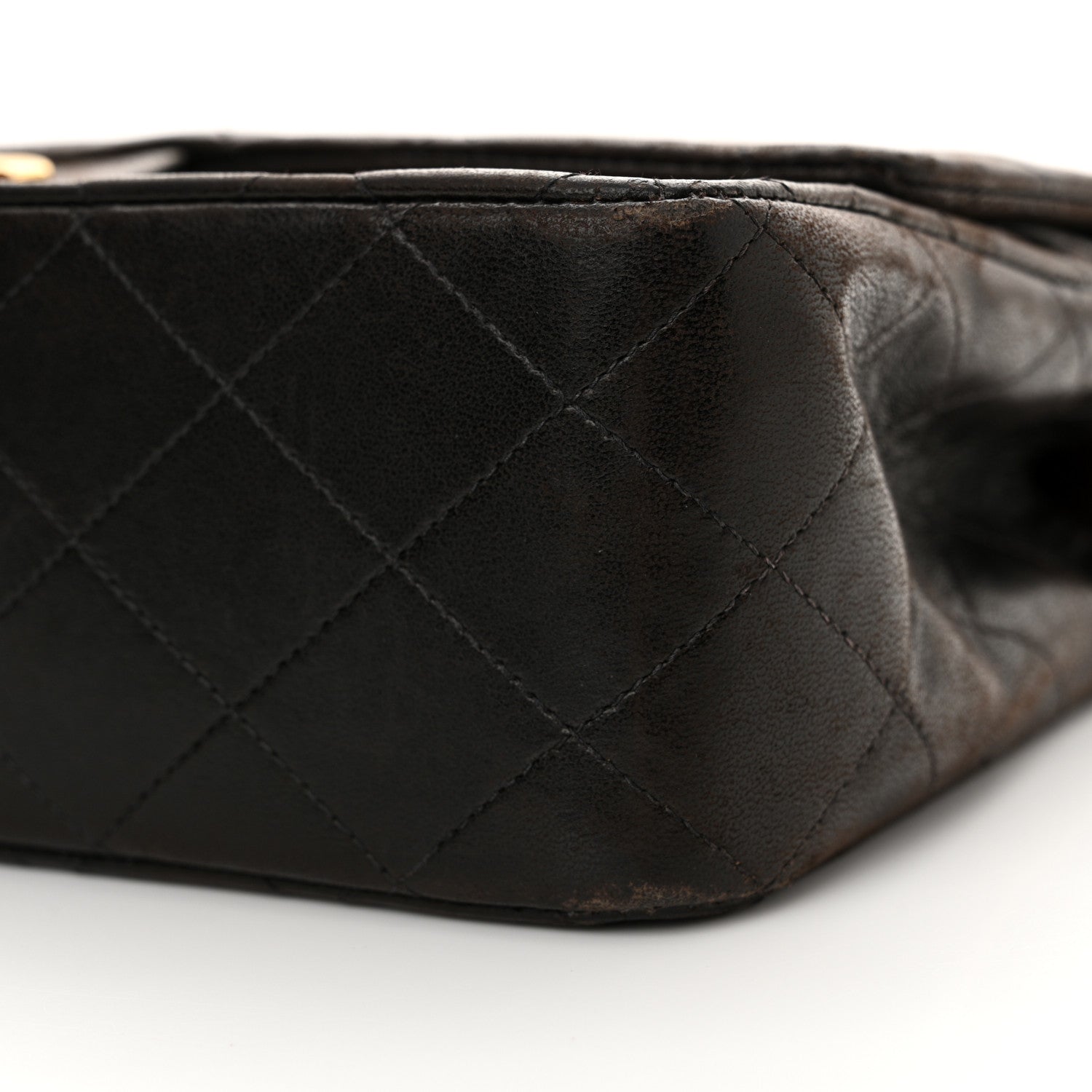 Chanel Lambskin Quilted Medium Double Flap Dark Brown 10 of 15