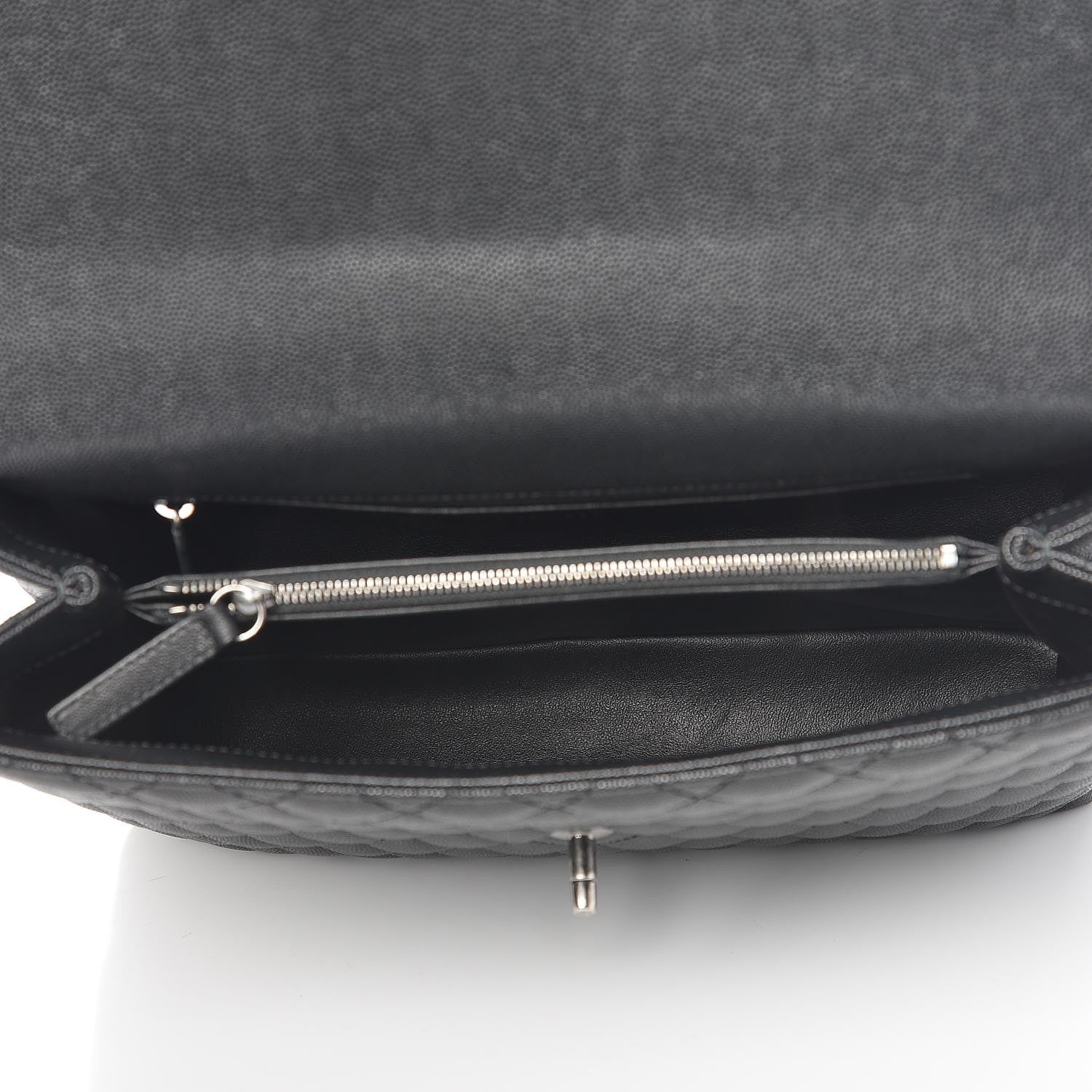Chanel Caviar Lizard Quilted Large Coco Handle Flap Black 6 of 8