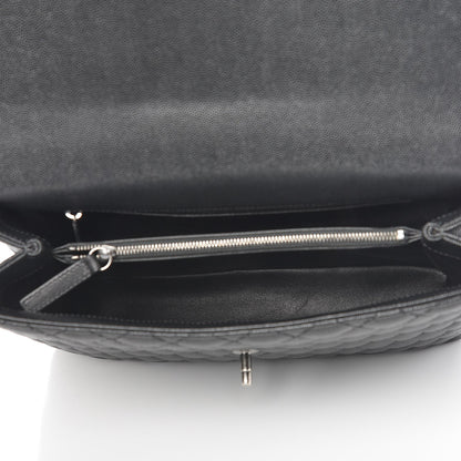 Chanel Caviar Lizard Quilted Large Coco Handle Flap Black 6 of 8