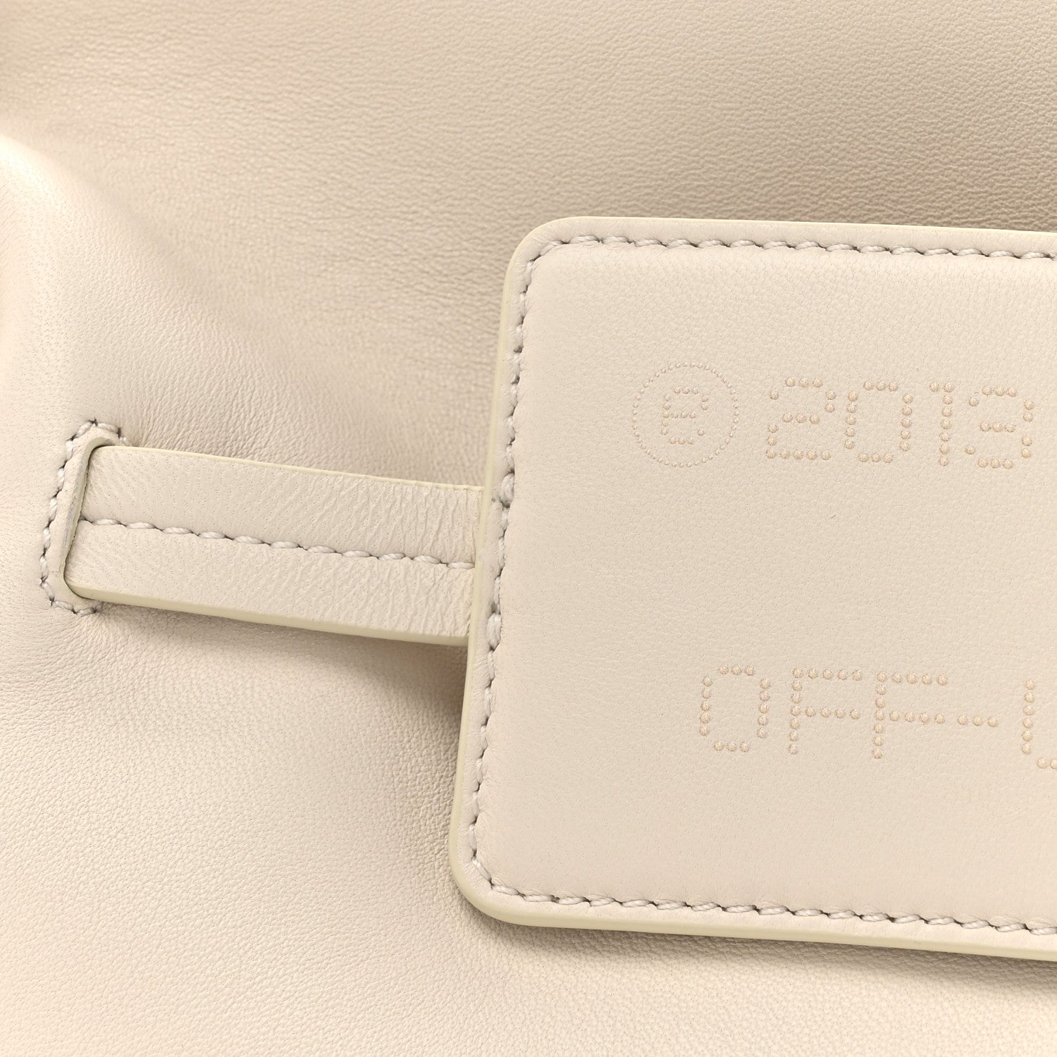 Off-White Calfskin Zip Tie Clutch White 7 of 12