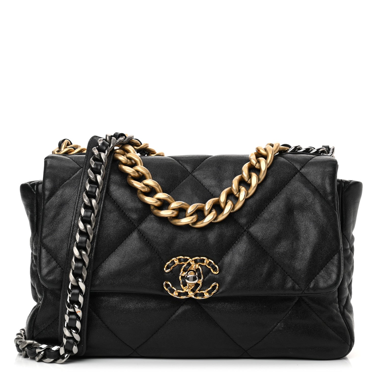 Chanel Goatskin Quilted Large Chanel 19 Flap Black 2 of 33