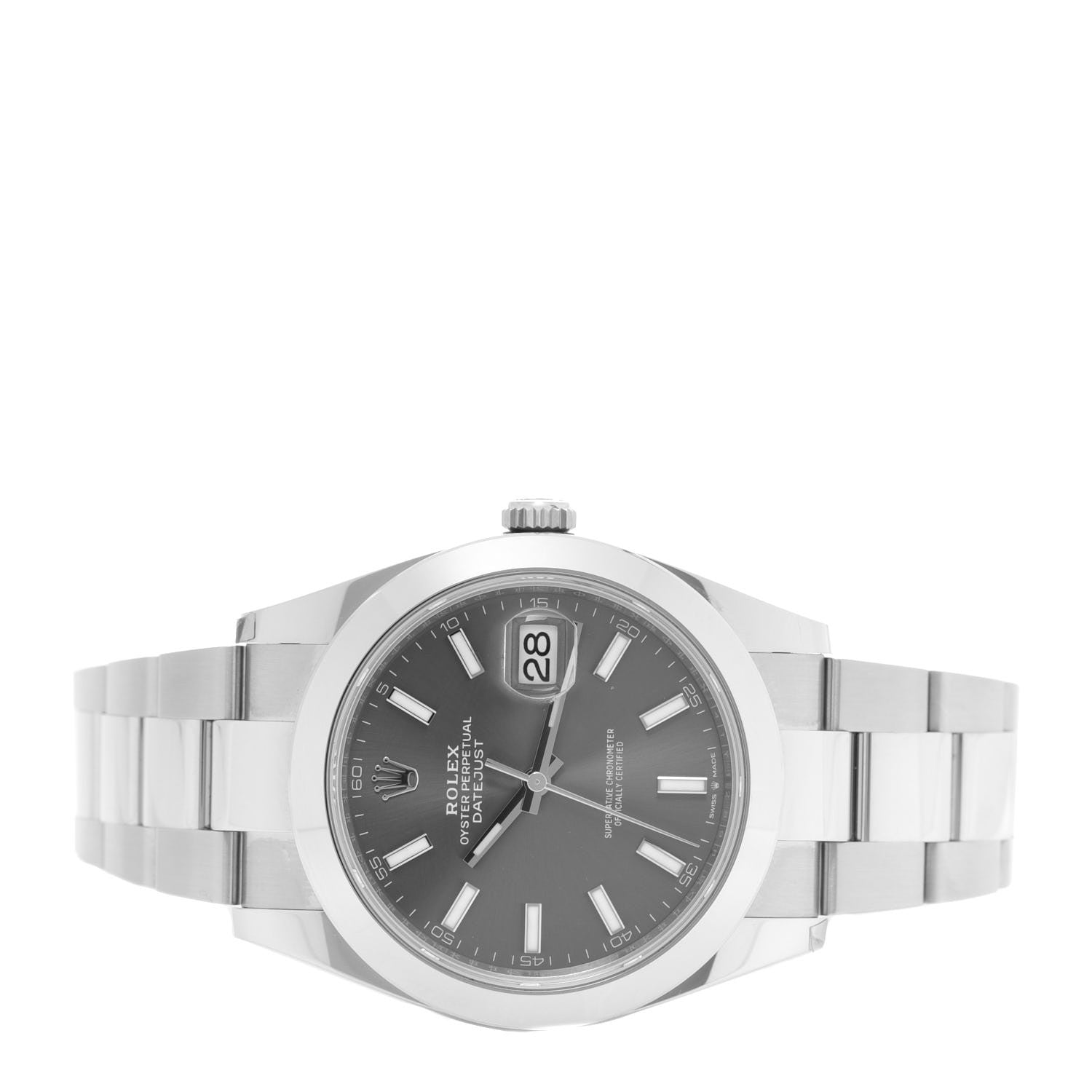Rolex Stainless Steel 41mm Oyster Perpetual Datejust Watch Slate 126300 2 of 5
