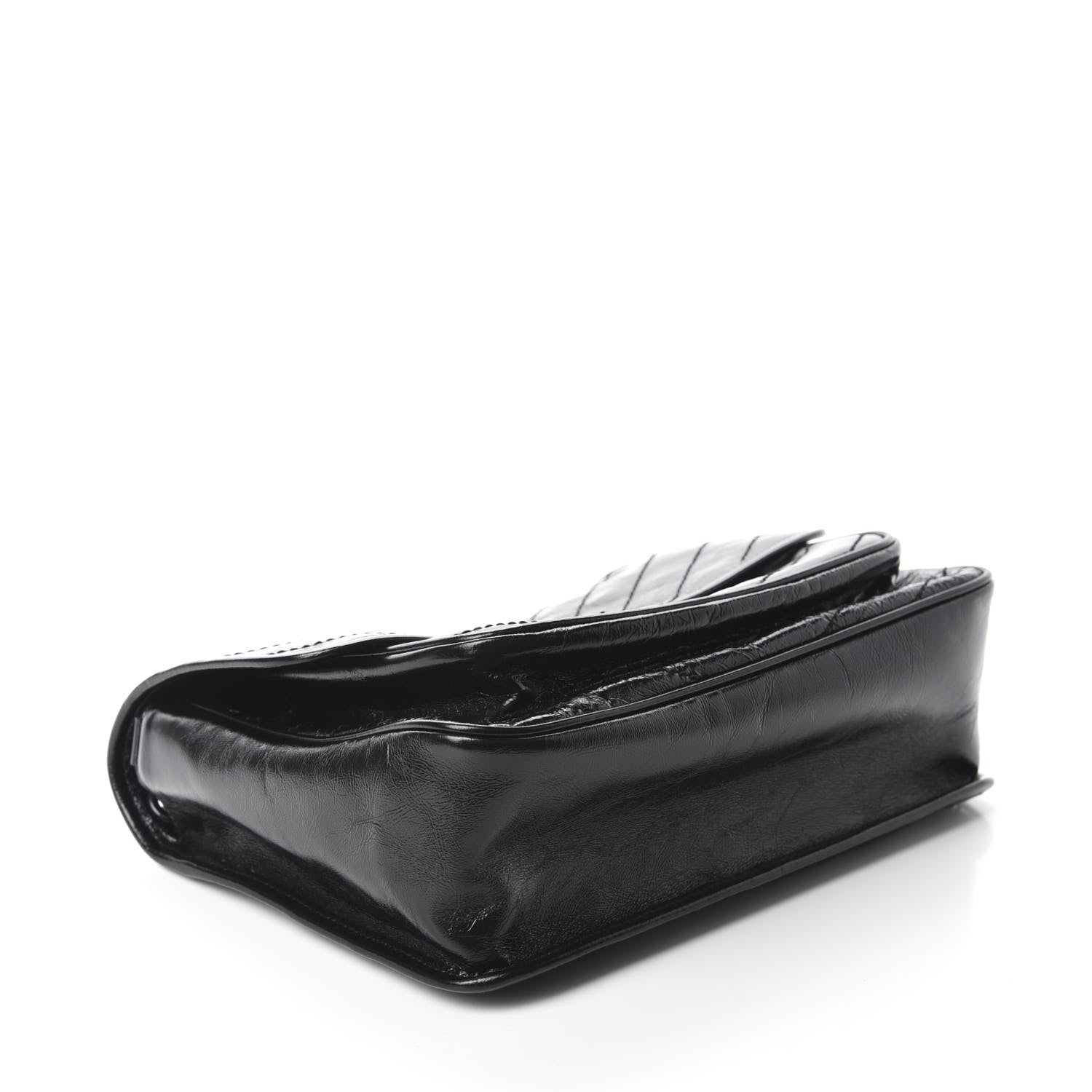 Saint Laurent Crinkled Calfskin Matelasse Monogram Medium Niki Chain Satchel Black 4 of 11