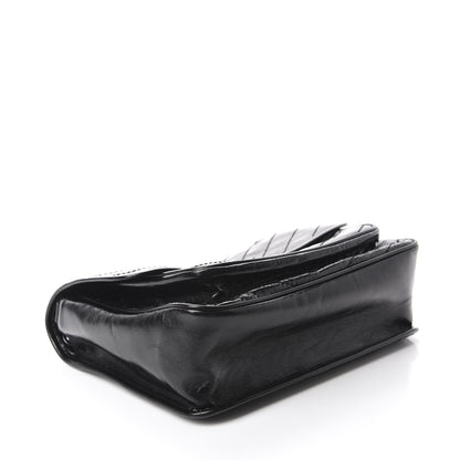 Saint Laurent Crinkled Calfskin Matelasse Monogram Medium Niki Chain Satchel Black 4 of 11