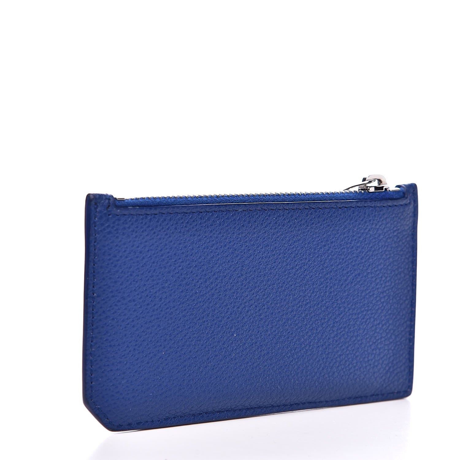 Saint Laurent Grained Calfskin 5 Fragments Zip Pouch Card Holder Blue 3 of 7