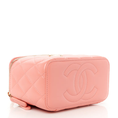 Chanel Lambskin Quilted Small Charming Top Handle Vanity Case With Chain Pink 4 of 11
