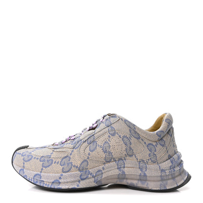Gucci Ultralight Plume Calfskin Monogram Printed Mens Gucci Run Sneakers 8.5 Beige Blue 1 of 10